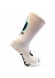 Vysoké ponožky F*CK COVID 19 White/Turquoise