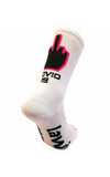 Vysoké ponožky F*CK COVID 19 White/Pink