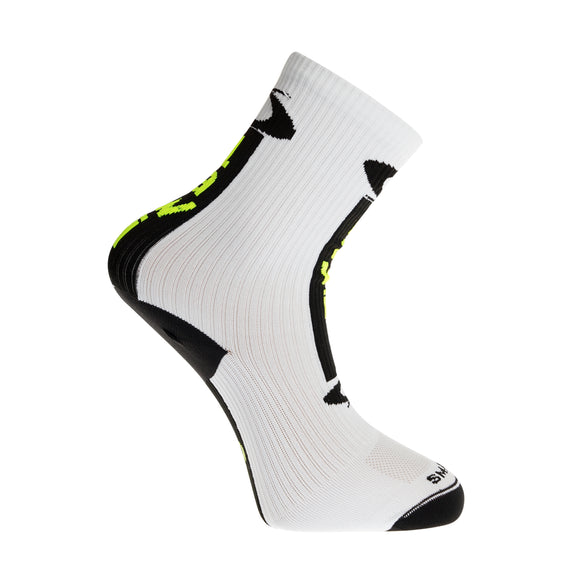 Kompresné ponožky Compressario Plus White/Fluo Yellow